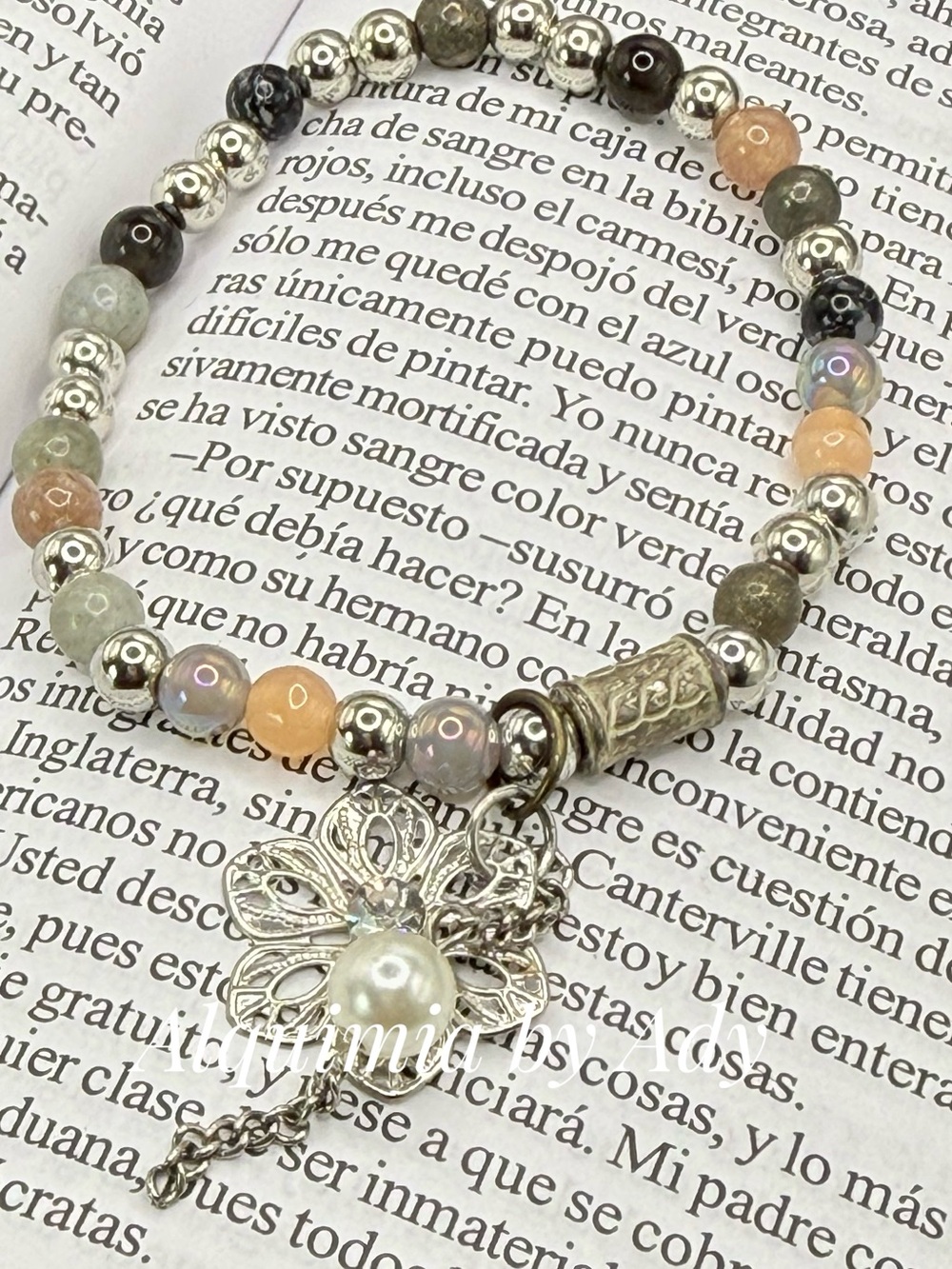 Bohemian moonstones gemstones charms bracelet
